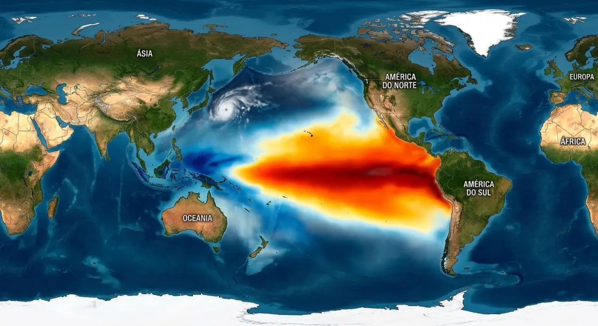 Mapa mostra a ação do El Niño.