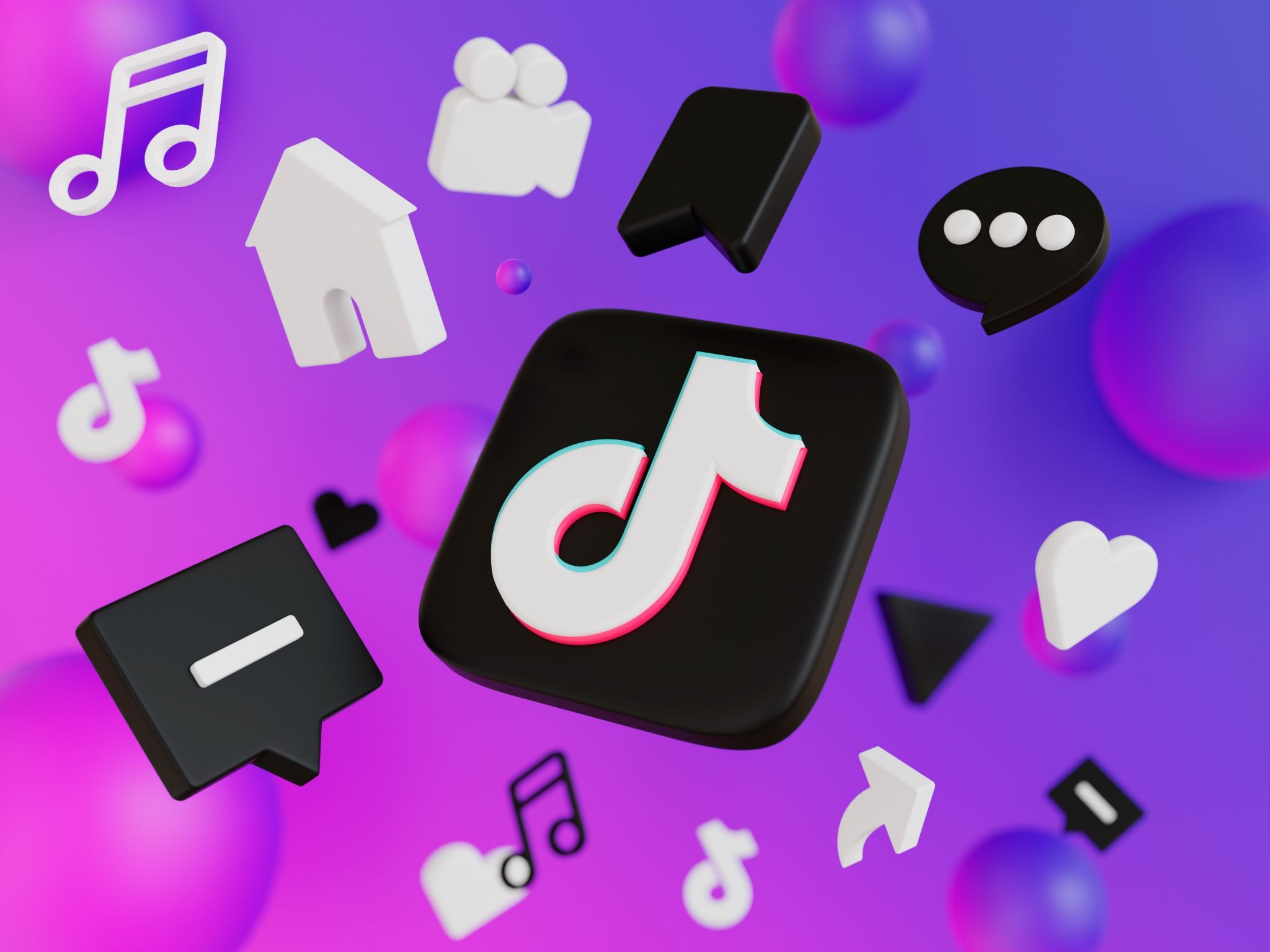 Renderização de ícones da rede social TikTok.